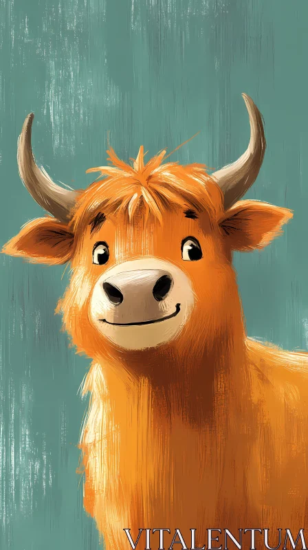 Adorable Cow Art AI Image