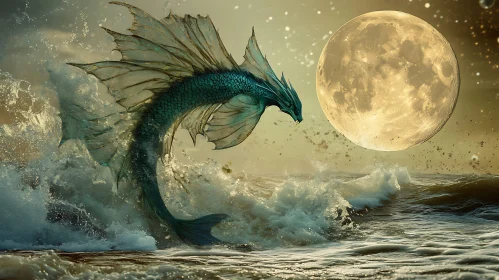 Moonlit Sea Dragon's Ascent