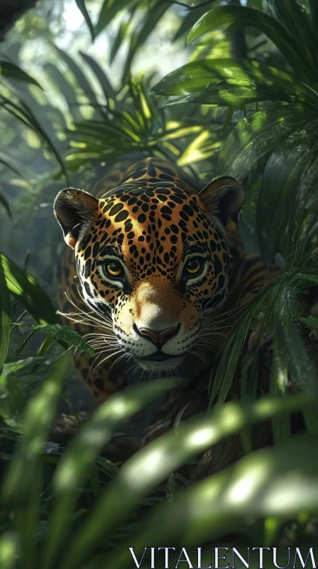 Wild Jaguar in Jungle AI Image