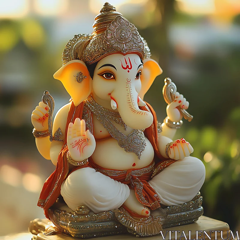 Ganesha Sculpture with Intricate Details AI Image