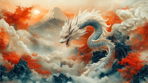 Majestic Dragon Soaring in the Sky