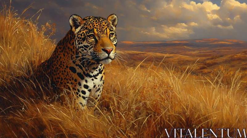 Leopard in Wild Habitat AI Image