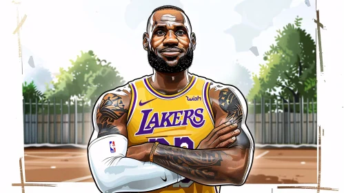 LeBron James Basketball Portrait