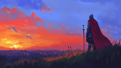 Warrior's Sunset Gaze