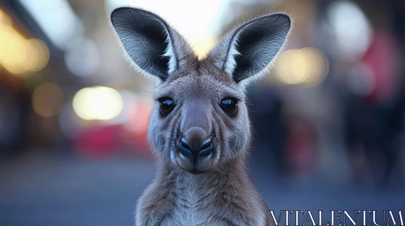 Kangaroo Close-Up Portrait AI Image