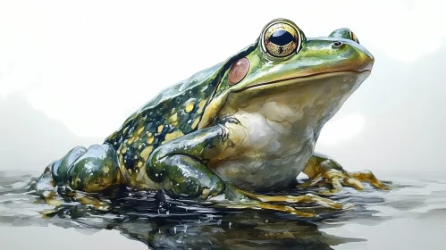 Colorful Frog with Reflected Water