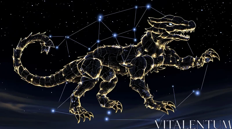 Starlight Dragon Roaming the Cosmos AI Image