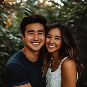 Smiling Couple Portrait in Nature