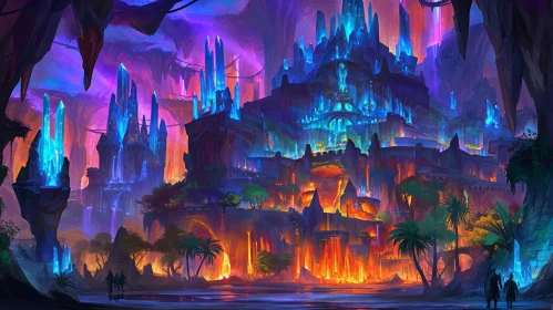 Enchanting Fantasy Landscape with Crystal Castle