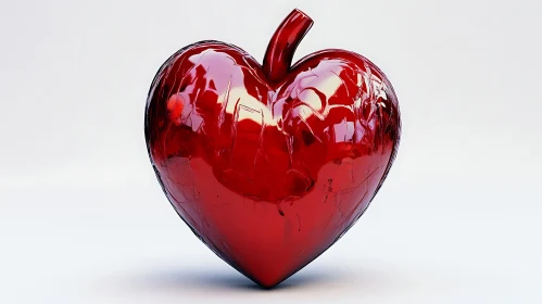 Heart-Shaped Object with Stem