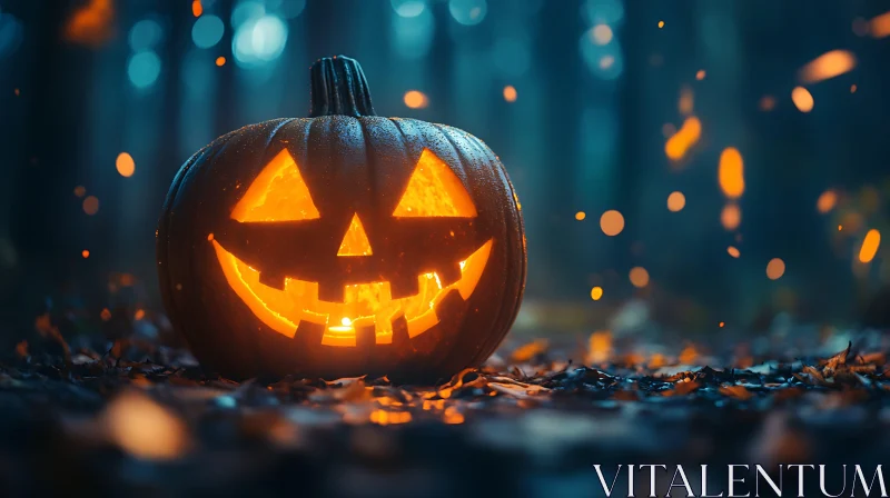 AI ART Festive Halloween Pumpkin Carving with Glowing Light