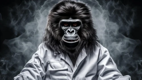 Gorilla Lab Coat - Mysterious and Detailed Image