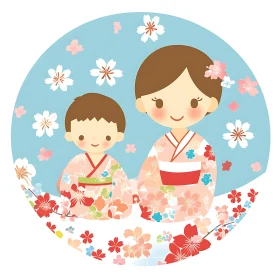 Floral Kimono Illustration