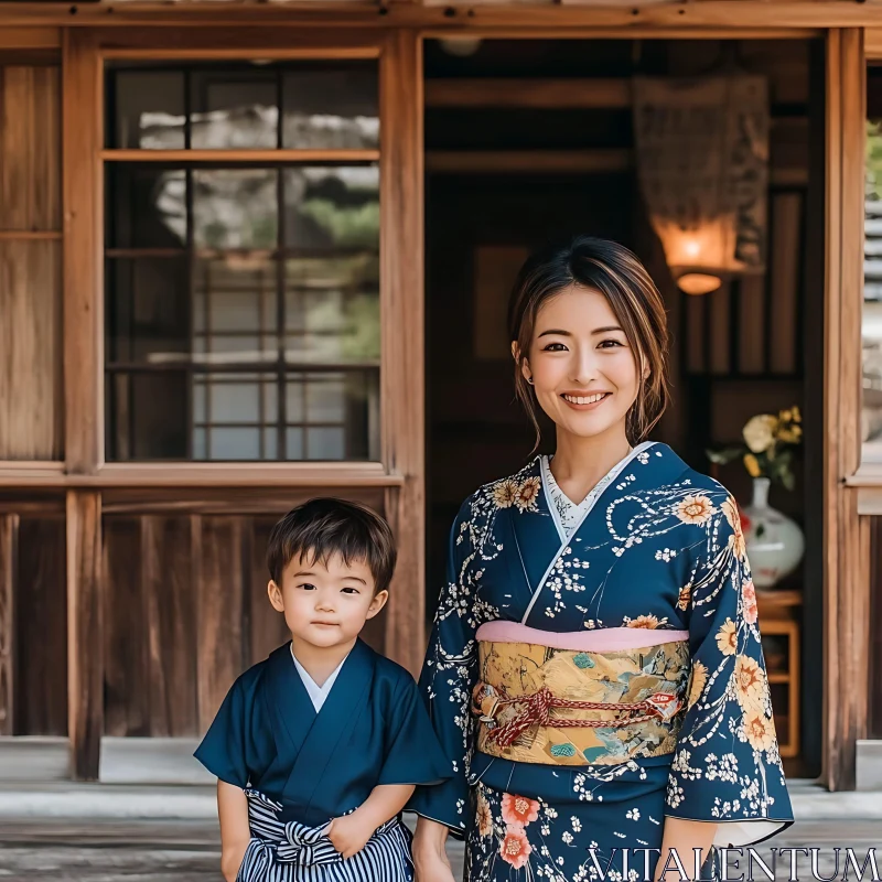 AI ART Family Portrait in Kimono