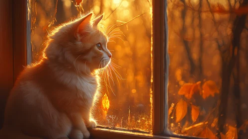 Warm-Toned Autumn Cat