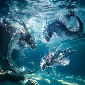 Underwater Dragons in the Ocean Depths