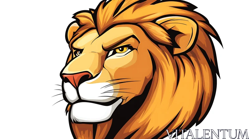 AI ART Lion Head Cartoon