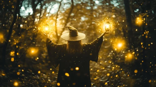 Mystical Witch in Forest