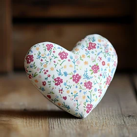 Heart Pillow with Floral Design