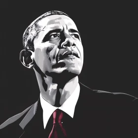 Barack Obama in Bold Illustration