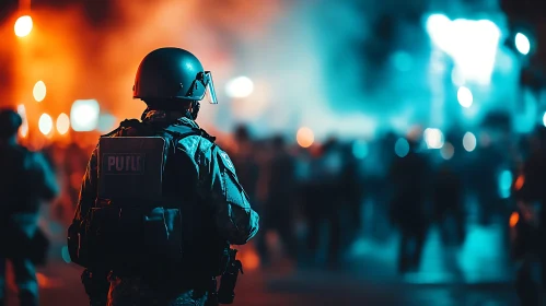 Riot Gear in Contrasting Lights