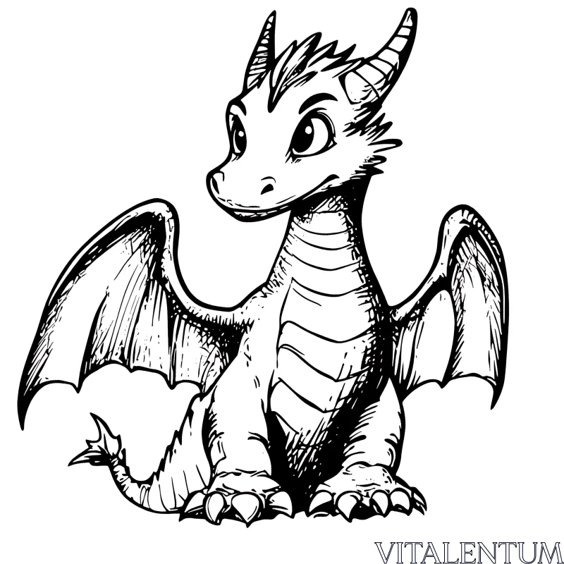 AI ART Cartoon Dragon Illustration