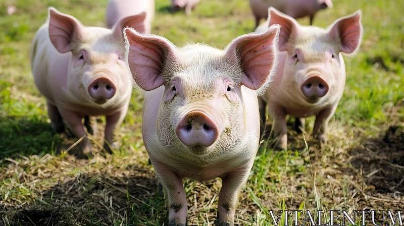 Curious Piglets on a Farm AI Image