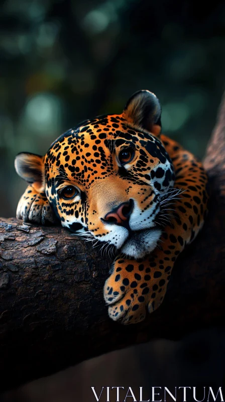 Leopard in Serene Repose AI Image