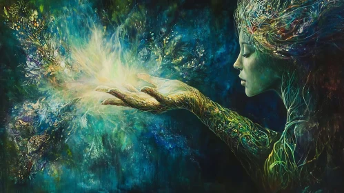 Enchanting Woman with Orb Painting