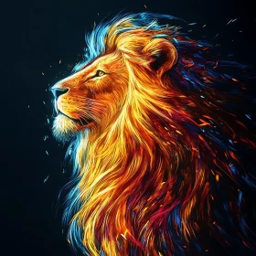 Abstract Lion Portrait