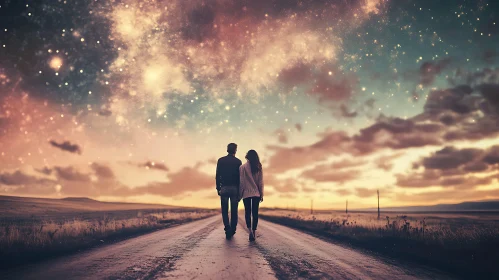 Starry Sky Walk: A Couple's Journey