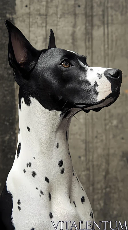 AI ART Spotted Dog in Profile