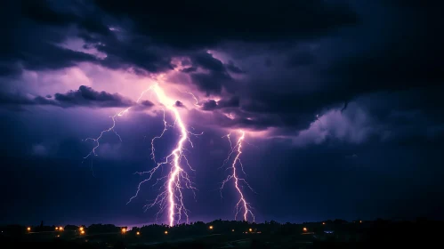 Night Sky Lightning Display