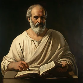 Contemplative Scholar Engaged in Script