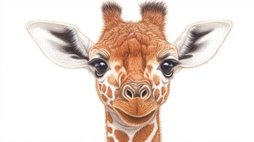 Detailed Young Giraffe Portrait
