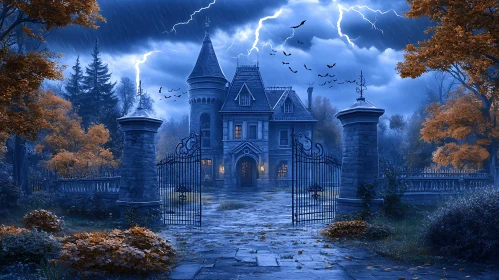 Lightning over the Gothic House