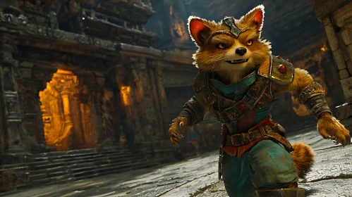 Armored Fox in Temple Ruins