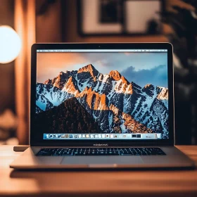 Mountain View on Laptop Screen