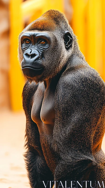 Portrait of a Gorilla in the Wild AI Image