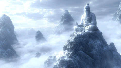 Serene Mountain Peak Statue