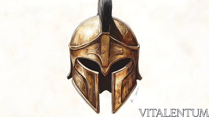 Antique Golden Helmet Artwork AI Image