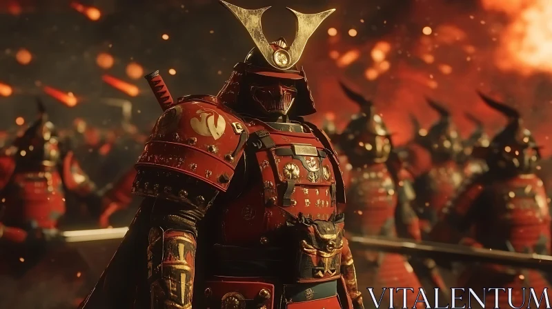 AI ART Armored Samurai Warrior in Battle