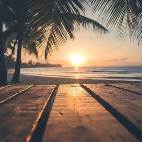 Golden Sunset at Tropical Beach