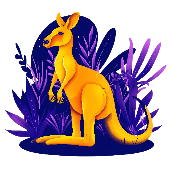 Stylized Yellow Kangaroo T-Shirt Design POD Design