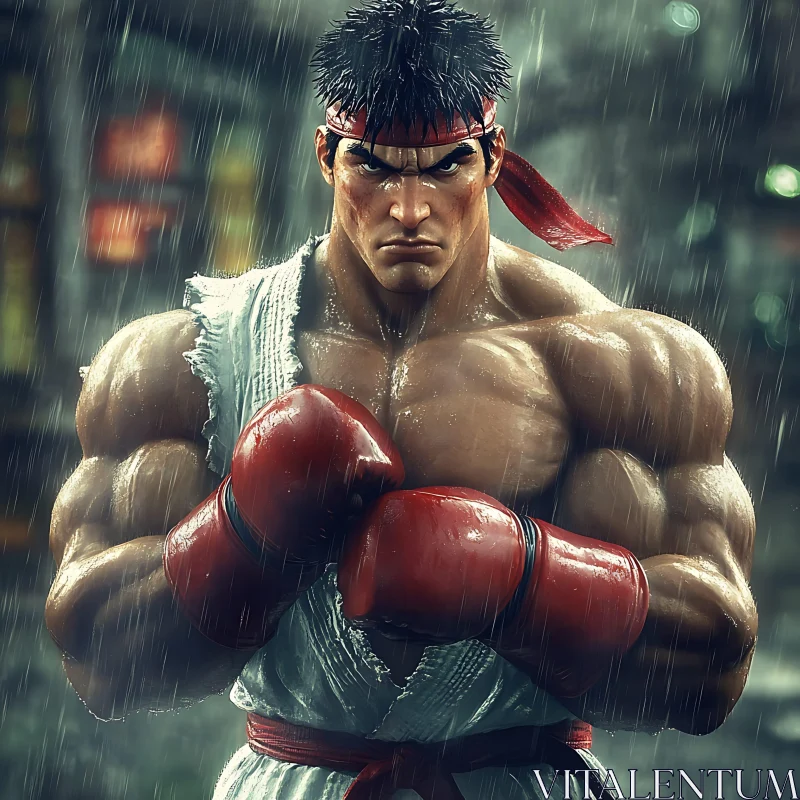 AI ART Intense Boxer Character Art