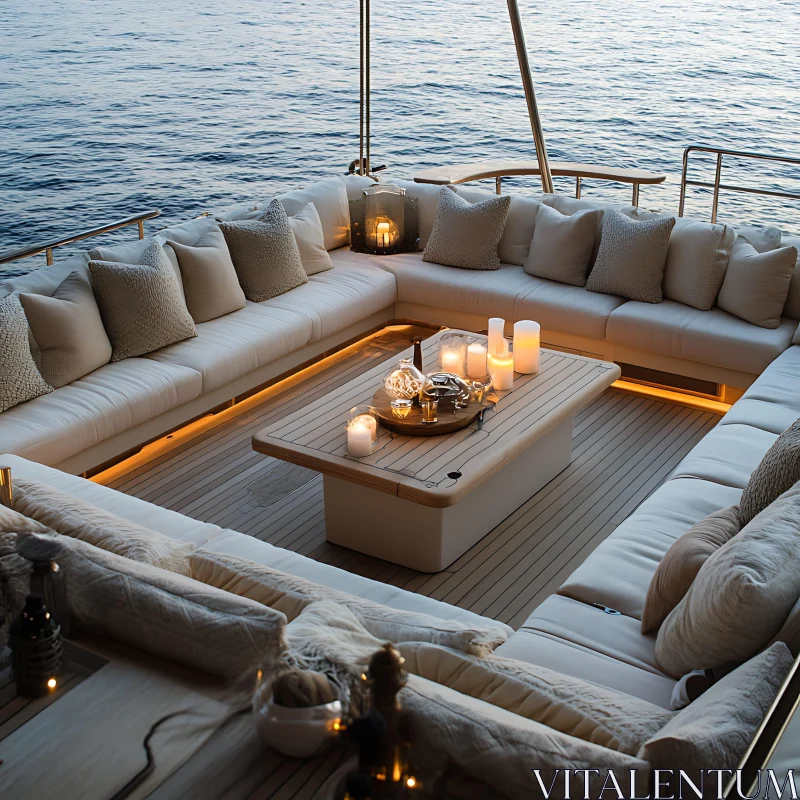 Elegant Yacht Evening Setup AI Image