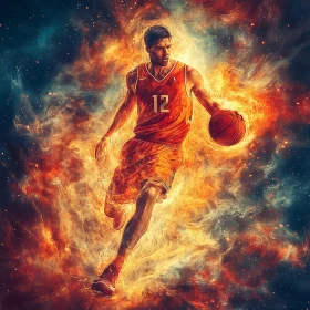 Fiery Basketball Action