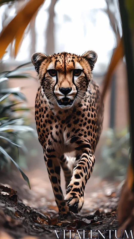 Wild Cheetah in Motion AI Image