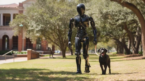 Academic Robot and Dog Sculpture - Human Connections