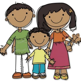 Cheerful Family Portrait Illustration